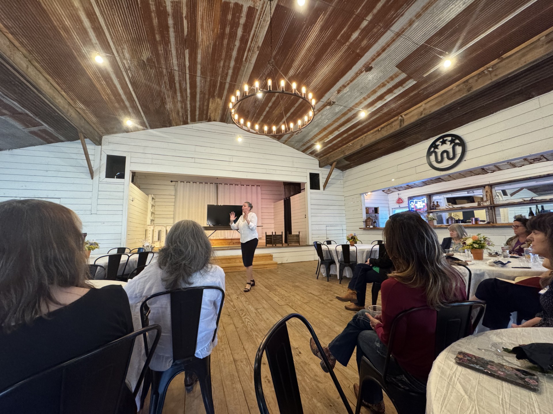 Corporate meeting and event in Willow Hall at Willow Sky Ranch